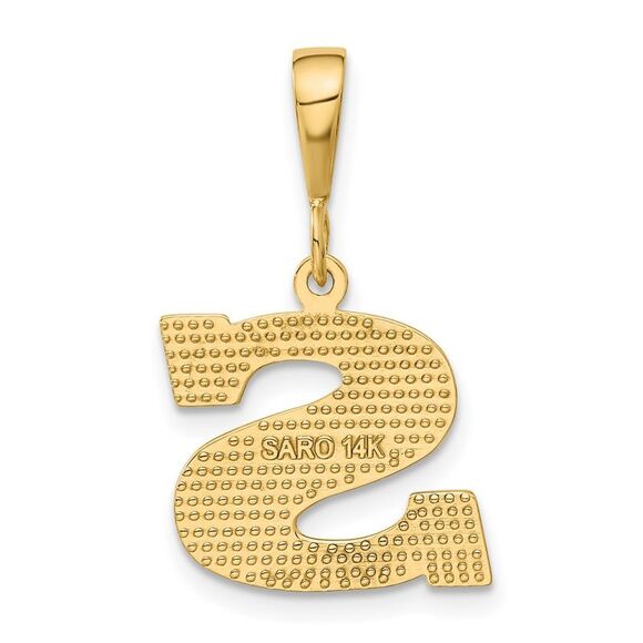14k Yellow Gold, Ashley Collection, Textured Initial S Pendant - Picture 3 of 5